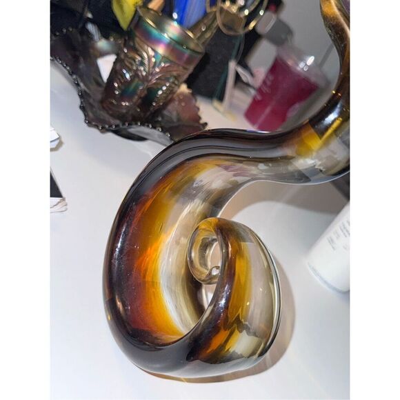Brown black glass snake shape Murano style - Picture 12 of 13